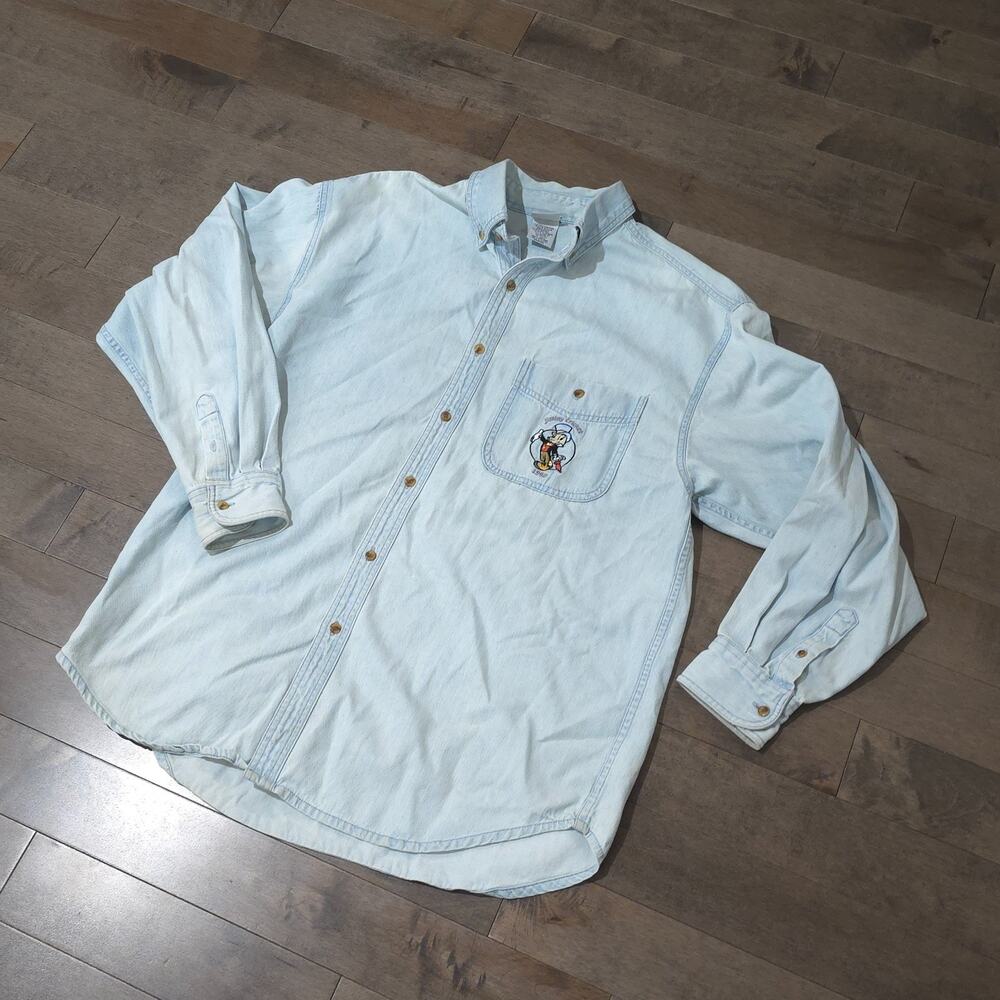 Vintage Disney Catalog Jiminy Cricket Denim Shirt Medium Embroidered 1940 Sz M - Picture 3 of 16